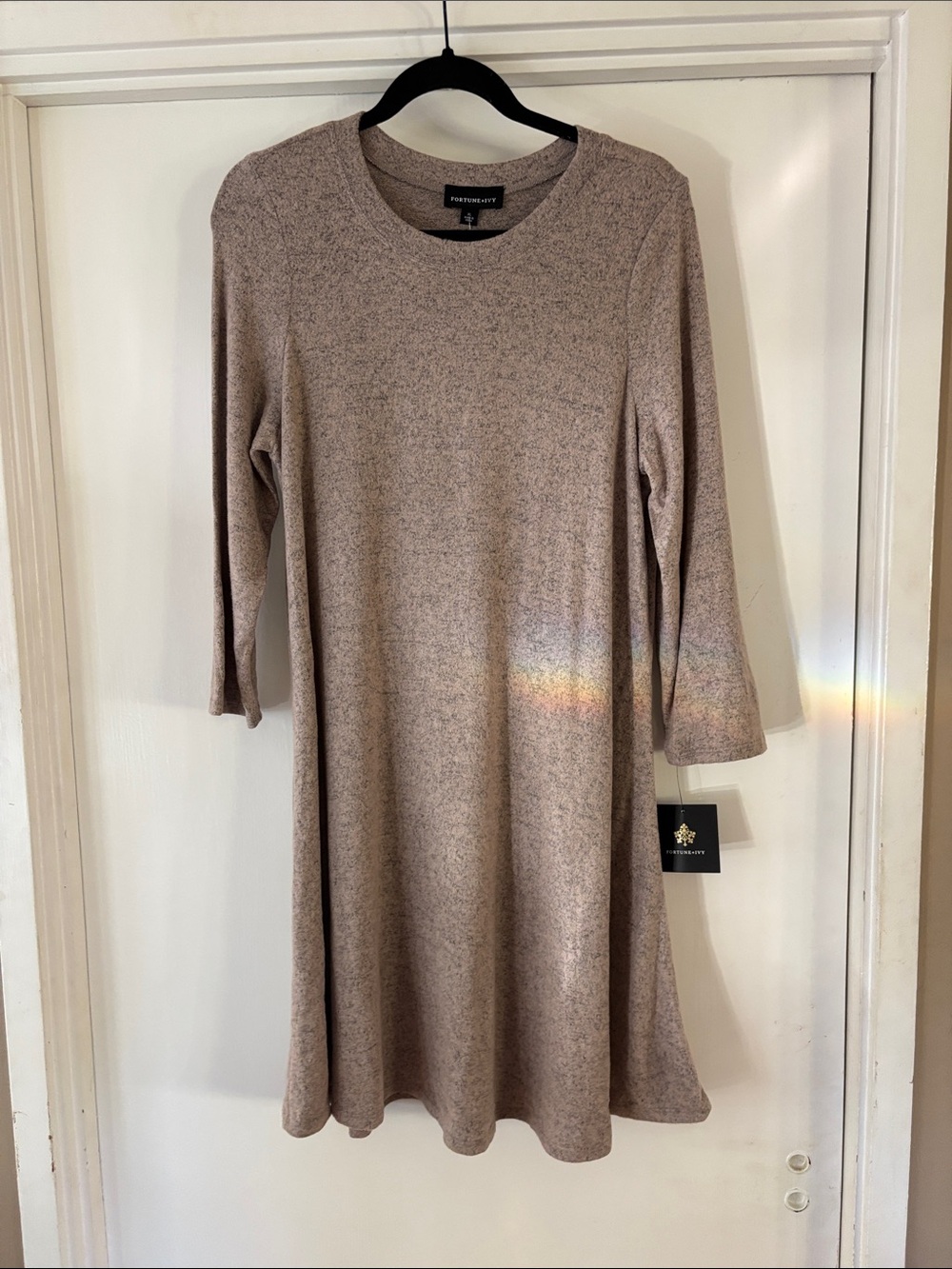 Forever 21 Taupe Long-Sleeve A-Line Dress